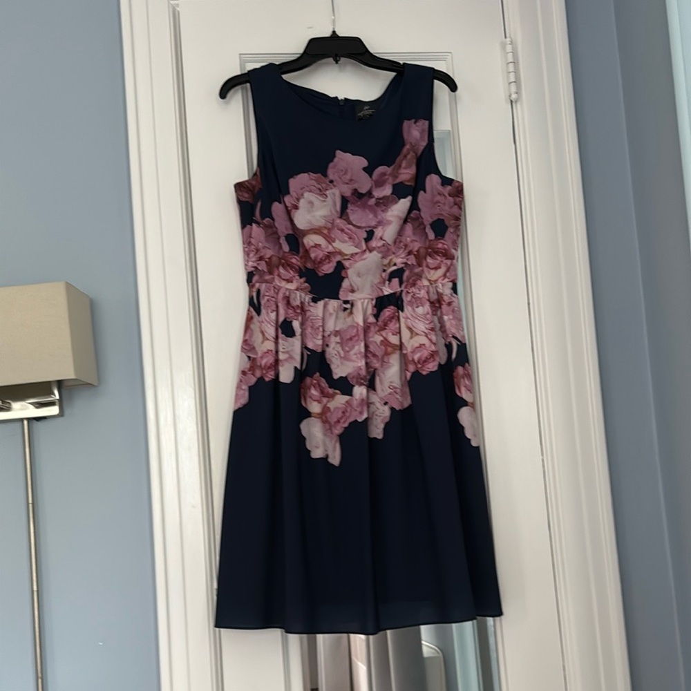 Adrianna Papell Navy/Floral Dress SIZE 12 - Picture 4 of 12